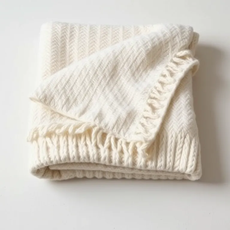 The undyed wool blanket folded